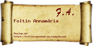 Foltin Annamária névjegykártya